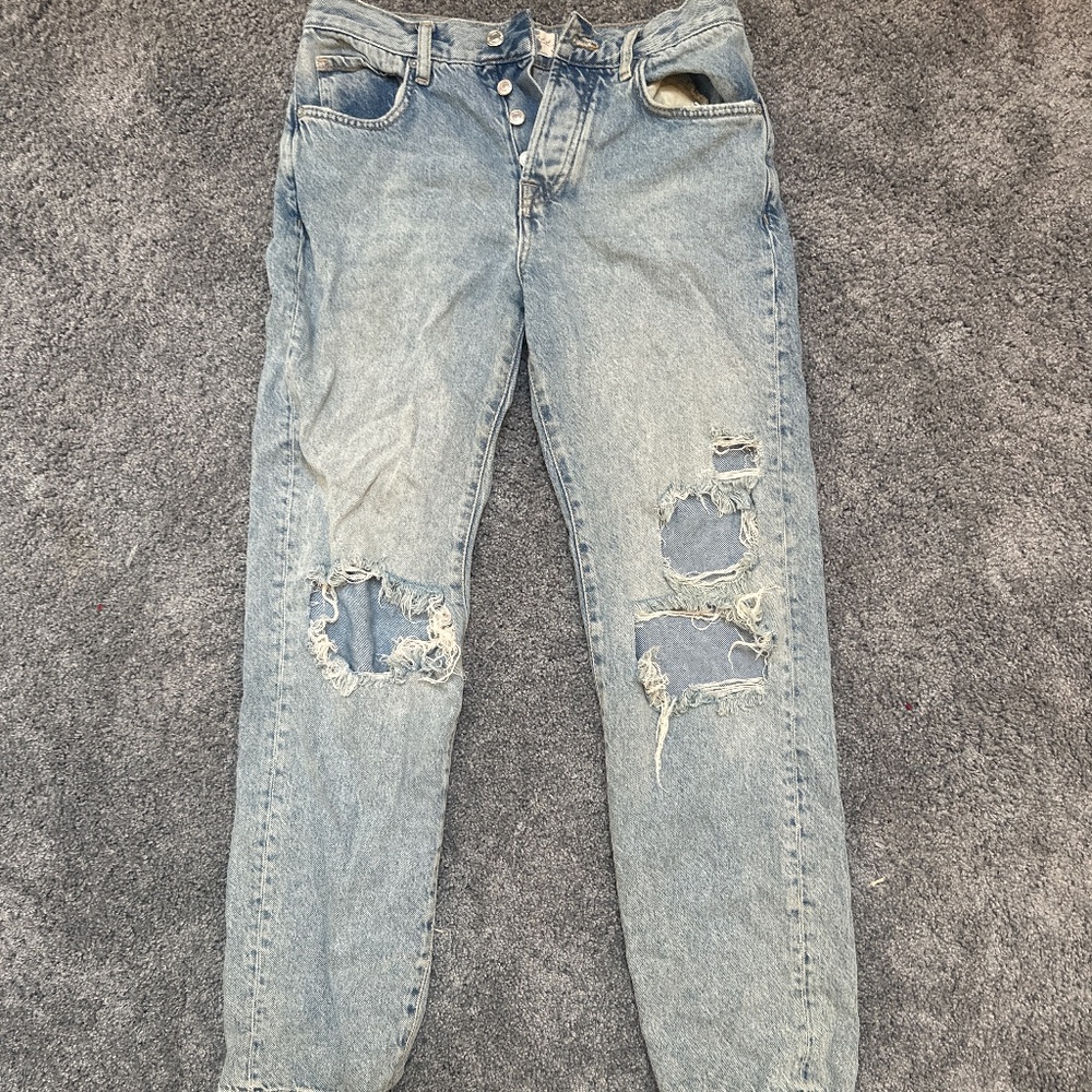 Ripped Straight-Fit Jeans
